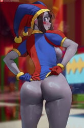 absurd_res ass boobs highres jester_hat jester_outfit oroborusart pomni_(the_amazing_digital_circus) the_amazing_digital_circus thighs