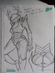 ass ass_focus december_holiday deltarune dess_holiday meme roaring_knight sketch undertale undertale_(series)
