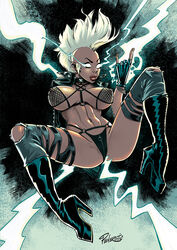 1girls african african_female areola areolae athletic athletic_female big_breasts breasts bust busty dark-skinned_female dark_skin female hero heroine huge_breasts large_breasts legs lower_body marvel marvel_comics mutant nipples ororo_munroe penerotic punk punk_girl revealing_clothes skimpy_clothes smutoons storm_(x-men) superhero superheroine thick thick_legs thick_thighs thighs upper_body white_hair wide_hips x-men