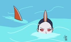 1girls acting_like_an_animal blind_peacock_draws blind_peacock_draws_(artist) fin_hawk head_above_water head_only mohawk mohawk_(hairstyle) monster monster_girl orange_hair original original_art original_artwork original_character rare_(blindpeacockdraws) rare_(monster_form)_(blindpeacockdraws) red_eyes sfw shark_week sharkweek shaved_side streaked_hair swimming tagme water watermark white_body white_skin