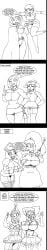 aged_up before_and_after big_breasts breasts clown clown_girl clownification comic crazycowproductions dc_comics femsub huge_breasts karen_(meme) large_breasts lineart milf monochrome multiple_subs raven raven_(dc) sketch starfire starfire_(teen_titans) super_hero teen_titans text transformation