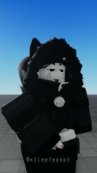bell_collar big_butt black_cap black_fur black_hood black_thigh_highs black_thighhighs bodysuit cap cat_boy cat_ears cat_tail catboy collar collar_bell dance dancing faggot femboy feminine_male fluffy_tail gay holster holster_strap holstered_pistol hood hood_up male music paw_socks paws plump_ass plump_butt roblox robloxian small_penis smaller_male stockings tagme thigh_highs thighhighs tiny_penis video white_skin