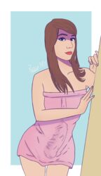 ariamy black_eyes brazilian brown_hair fanart futanari latina nonude red_lipstick sayuri_mattar streamer towel trap youtube