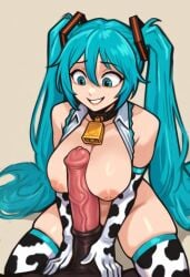 1boy 1girls ai_generated alternate_breast_size animal_penis animal_print aqua_eyes aqua_hair bare_shoulders bell bestiality black_collar blue_eyes blue_hair blush breasts breasts_out breasts_squeezed_together brown_background cleavage collar collarbone collared_shirt cow_girl cow_print cow_print_bikini cowbell detached_sleeves elbow_gloves erection feet_out_of_frame foreskin from_above furry furry_with_non-furry gloves grey_background grin hair_between_eyes hair_ornament hatsune_miku hetero horse horse_penis huge_penis imminent_fellatio imminent_penetration interspecies inverted_nipples kneeling large_breasts large_penis long_hair looking_at_penis looking_down neck_bell nipples open_clothes open_mouth open_shirt original paizuri parted_lips penis penis_awe pov precum print_bikini print_gloves print_thighhighs puffy_nipples shiny_skin shirt simple_background sitting skindentation sleeveless sleeveless_shirt smile solo_focus teeth thick_thighs thighhighs thighs twintails uncensored veins veiny_penis very_long_hair vocaloid white_gloves white_shirt white_thighhighs year_of_the_ox