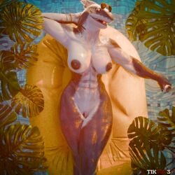 1girls 3d abs anthro aquatic big_breasts breasts casual_nudity completely_nude completely_nude_female high_resolution muscular_female naked naked_female nipples nude nude_female original original_character pool pussy shark_fin shark_girl shark_humanoid solo solo_female thick_thighs tiktik3d vaginal water