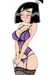 ai_generated danny_phantom female female_focus female_only garter_belt garter_straps lingerie nickelodeon sam_manson thigh_highs thighhighs