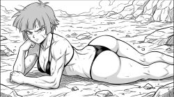 1girl 1girls ai_generated ass ass_focus belly belly_button bra butt butt_focus dragon_ball dragon_ball_multiverse fat_ass fat_butt female female_focus female_only fighting half-dressed half-naked muscle_arms muscle_mommy muscular muscular_arms muscular_female nice_ass panties phipsil posing posing_for_the_viewer serious serious_face serious_look sexy sexy_body sexy_female small_boobs small_breasts small_tits string_bikini string_bra string_panties sweat sweatdrop sweating sweaty sweaty_body thick_ass thick_butt thick_legs thick_thighs