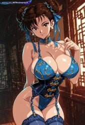1girl absurd_resolution absurdres adjusting_clothes ai ai-created ai_art ai_generated anime_coloring anime_screenshot anime_style blue_lingerie blue_ribbon bra brown_eyes brown_hair chinese_architecture chun-li cleavage corset covered_nipples curvy detailed_background digital_art double_bun dynamic_angle dynamic_pose earrings exhibitionism exibitionism exited explicit garter_belt garter_straps glossy glossy_body glossy_skin gorgeous hair_bun hair_ornament hentai hi_res high_contrast high_quality high_resolution huge_breasts in_heat indoors lace lace_trim lingerie looking_at_viewer nsfw panties patreon pearl_earrings perfect_anatomy pervert_female plump presenting rating_explicit retro_artstyle sexy sexy_body sexy_female sexy_pose shiny_skin sideboob smile soft_shading solo source_anime standing stockings street_fighter sunlight teasing teasing_viewer thick_thighs thighhighs voluptuous voluptuous_body voluptuous_female warm_lighting wide_hips window wooden_floor