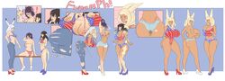 ! 2020 absurd_res american_flag american_flag_bikini animal_humanoid ass au_ra big_breasts big_butt bikini bikini_bottom bikini_top bimbo bimbofication blush body_multiplying bottomwear breast_expansion breasts brown_hair butt_expansion clothing expansion female final_fantasy final_fantasy_xiv footwear frozenaardvark group hair hi_res high_heels humanoid lagomorph lagomorph_humanoid leporid_humanoid lip_expansion lips mammal mammal_humanoid mind_control rabbit_humanoid raen red_high_heels scalie scalie_humanoid sequence shoes shorts sitting smile species_transformation square_enix standing surprise swimwear the_varking transformation twinning video_games white_hair