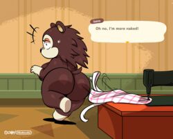 able_sisters animal_crossing ass big_ass embarrassed furry hedgehog joaoppereiraus nintendo sable_able wardrobe_malfunction