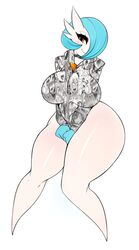 1girls ahe_gao_clothes ahe_gao_hoodie ahegao_hoodie anthro big_breasts blue_hair curvy_figure female female_pokemon gardevoir huge_thighs large_breasts nintendo orange_body pokémon_(species) pokemon pokemon_(species) pokemon_rse saltyxodium sapphire_(jiggleton) shiny_pokemon thick_thighs thighs white_background white_skin