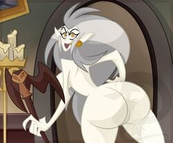 1girls ass big_ass big_butt bottom_heavy bubble_butt disney earrings eda_clawthorne fat_ass female female_only golden_tooth grey_hair huge_ass large_ass looking_at_ass looking_back mature_female pussy smooth_skin snaggletooth solo tagme the_owl_house thick_ass thick_thighs thighs yellow_eyes zuiker