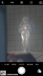 1girls big_breasts closed_eyes completely_nude completely_nude_female female female_only full_body hat long_hair masturbation melony_(pokemon) milf naked naked_female nintendo nipples nude nude_female pokemon pokemon_ss shamelessdeeg shower showering solo solo_female standing taking_picture