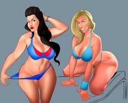 2girls angelina_castro ass background big_ass big_breasts blonde_hair bracelet breasts bust cleavage cookx5453 curvaceous curves curvy eyelashes fanart female female_only hair hips huge_ass huge_breasts human illustration large_ass large_breasts legs lips looking_at_viewer lower_body medium_hair mouth pinup pinup_pose porn_star porn_stars pose posing real_person sara_jay thick thick_thighs thighs upper_body voluptuous wide_hips