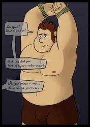 bara bondage chubby chubby_male domination gay gay_domination hands_tied majstervis male male_only ralph_(wreck-it_ralph) text tied_up underwear wreck-it_ralph