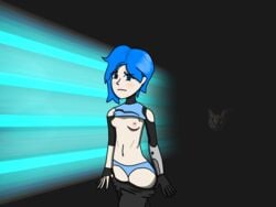 big_floppa breasts breasts_out female_only meta_runner shirt_lift smg4 stripping tari_(smg4)