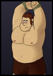 bara blush bondage boner bulge chubby chubby_male domination gay gay_domination hands_tied majstervis male male_only ralph_(wreck-it_ralph) text tied_up underwear wreck-it_ralph