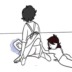 age_difference ass dress_lift exposed_anus exposed_ass jaiden jaiden_animations jaidenanimations no_panties somebodyendme18 younger_female youtube yuri