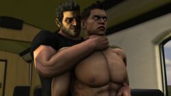 3d art ascendant_one asphyxiation comic evil_grin forced gay kiss_axe male_only morning page_1 piers_nivans resident_evil sexual_tension strangling yaoi zeus_(ascendant_one)