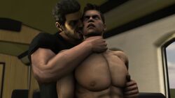 3d ascendant_one choking comic forced gay kiss_axe licking licking_face piers_nivans resident_evil yaoi zeus_(ascendant_one)