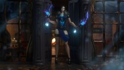 1girls 2020 3d alliance_(warcraft) black_hair blizzard_entertainment clothed clothing dagger female female_only high_heels human_rogue looking_at_viewer night original_character pinup ponytail rogue_(warcraft) solo solo_female standing tabard_of_frost warcraft world_of_warcraft zentaeron