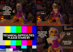 3d after_sex anthro bacn big_breasts blush bodily_fluids breasts canid canine clothed clothing comic covering covering_breasts cum cum_on_breasts cum_on_face defloration detailed_background dialogue digimon digimon_(species) english_text erection eyewear female fox genital_fluids genitals glasses glowing glowing_eyes group group_sex hair hi_res jack-o'-lantern looking_at_viewer male mammal nude open_mouth penis questionable_consent recording renamon renamon_(bacn) sex smile straight text threesome wardrobe_malfunction were werecanid werecanine werewolf