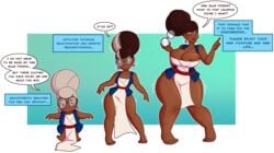 1girls age_regression bimbo breast_expansion breasts cartoon_network expansion female female_only huge_breasts nanefua_pizza_(steven_universe) solo steven_universe thick_thighs wide_hips wrenzephyr2