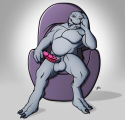 1boy absurd_res alien balls chair elite_(disambiguation) furniture genitals halo halo_(series) hi_res male male_only male_sangheili_(halo) microsoft penis pinup pose ribbed_penis sangheili solo throne v-i-e video_games vien_quitonm xbox_game_studios