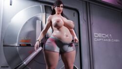 1futa 3d bbw big_breasts blender bulge chubby chubby_futanari commander_shepard fat femshep futa_only futanari highres looking_at_viewer mass_effect method_mad nipples pale-skinned_female penis_under_clothes posing red_hair shiny_skin solo thick_thighs