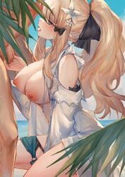 blonde_hair breasts censored cum nipples penis princess_connect! princess_connect!_re:dive ryuuji_teitoku saren_(princess_connect!) tagme