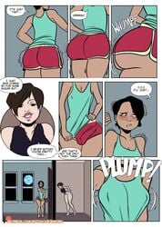 1boy 2girls ass ass_expansion breast_expansion breasts comic erection erection_under_clothes expansion female full_moon genderswap_(mtf) notzackforwork rule_63 wide_hips