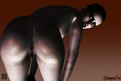 3d abs anus ass athletic bending_over black_hair dark_hair dark_nipples derangedgod doggy_style female fit fit_female from_behind human oily pussy rey sith sith_lady sith_rey small_breasts star_wars viewed_from_behind white_skin xnalara