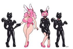 blackshirtboy bulge bunnysuit catboy drone droneification femboy ftm_transformation gender_transformation genderswap_(ftm) goo high_heels null_bulge rule_63 tagme transformation transformation_sequence