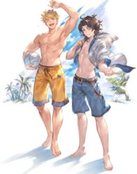 2boys beach granblue_fantasy lancelot_(granblue_fantasy) male_only vane_(granblue_fantasy)