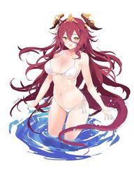 artist_request bikini cygames dragalia_lost dragon_girl female mym nintendo red_hair tagme yellow_eyes