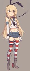 bondage collar cuffs female femsub heels kaddo kantai_collection leash shimakaze_(kantai_collection) thigh_cuffs vibrator wrist_cuffs