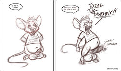 2020 3_toes anthro arched_back balls big_balls biped black_nose bottomless buckteeth clothed clothing dialogue digital_media_(artwork) dutch_(artist) english_text erection eyebrows fist frown genitals glans head_tuft humanoid_genitalia humanoid_penis male male_only mammal masturbation meme monochrome mouse murid murine navel no_nut_november onomatopoeia open_mouth penile penis rodent sequence shirt shirt_only signature simple_background sketch solo sound_effects speech_bubble standing t-shirt teeth teeth_showing text toes tongue topwear topwear_only tuft unknown_character whiskers white_background