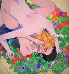 flower gay giorno_giovanna guido_mista jojo's_bizarre_adventure ryugminxxx vento_aureo yaoi