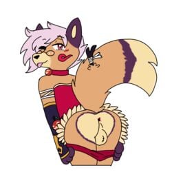 anthro ass ass_up butt_grab canid canine canis fan_character gabu_art hand_on_butt lovy_(gabu_art) male mammal solo uke wolf