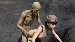 alien female forced holding monster noxformi outside pain rape scared troll