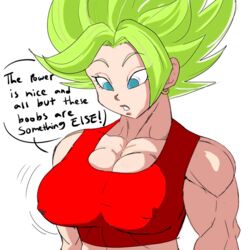 1girls big_breasts blue_eyes breasts dragon_ball dragon_ball_super edit enamored female female_saiyan green_hair kale kale_(berserker) legendary_super_saiyan light-skinned_female light_skin muscular pseudocel saiyan short_hair solo spiky_hair super_saiyan super_saiyan_2 universe_6/universe_7 universe_6_saiyan/universe_7_saiyan