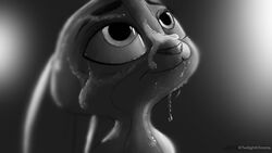 bodily_fluids cum cum_on_face disney female genital_fluids grey_body hi_res judy_hopps lagomorph leporid mammal nude rabbit simple_background smile solo twilightchroma wide_eyed zootopia