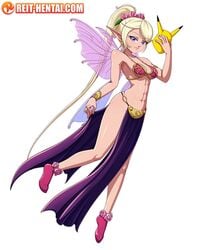 1girls abs bikini_armor blonde_hair breasts erin_(reit) fairy fairy_wings female female_only keaton_mask long_hair looking_at_viewer metal_bikini navel oc original_character pelvic_curtain pink_eyes ponytail reit shoes slave_bikini slave_leia_(cosplay) solo star_wars