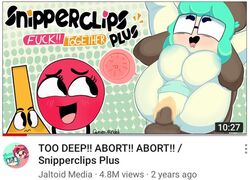 ahe_gao big_breasts blush breasts clip_(snipperclips) cum cum_in_pussy cum_inside damienminded dark-skinned_male emi_(jaltoid) female_focus fertilization full_nelson_vaginal glasses green_hair impregnation jaltoid ovum penile_penetration penis penis_in_pussy snip_(snipperclips) snipperclips solo_focus thumbnail vaginal_penetration vaginal_sex x-ray youtube youtube_thumbnail youtuber