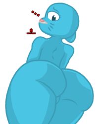 ... 1girls artist_logo artist_name ass ass_focus blue_eyes blue_fur blue_hair blue_skin cartoon_network female green_eyes horryhane looking_away nicole_watterson no_bra pussy solo solo_female the_amazing_world_of_gumball thick_thighs