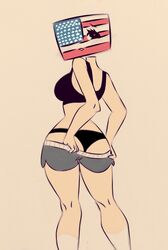 bra countryhumans countryhumans_girl flag flawsy heart-shaped_pupil looking_back panties pants_down tagme topless undressing united_states_of_america_(countryhumans)