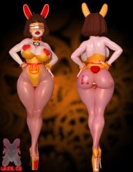 big_ass big_breasts body_modification bodysuit bunny_ears bunnysuit giant_breasts hypnosis ibex-cg mind_break mind_control mymaid_(ibex) scooby-doo velma_dinkley
