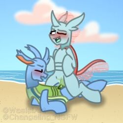 arthropod beach bodily_fluids carapace_(mlp) changeling cowgirl_position cum cum_inside cum_on_penis daughter_(lore) duo ejaculation fangs father_(lore) father_and_child_(lore) father_and_daughter_(lore) female feral friendship_is_magic from_front_position genital_fluids genitals hasbro horn incest_(lore) lying male male/female my_little_pony ocellus_(mlp) on_back on_bottom on_top open_mouth outside outside_sex parent_(lore) parent_and_child_(lore) parent_and_daughter_(lore) penetration penis reformed_changeling sex teeth vaginal_penetration vaginal_penetration wasisi