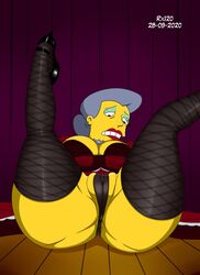 burlesque cameltoe fully_clothed human madame_belle mature_female rx120 the_simpsons twitter_username yellow_skin