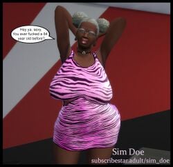 3d bbw big_breasts big_breasts big_breasts caption chubby chubby_female dark-skinned_female dark_skin english english_text flirting flirting_with_viewer gilf glasses grandma grandmother granny grey_hair margaret_perry(sim_doe) no_sex original_characters sagging_breasts saggy_breasts sexy sexy_pose sim_doe sims sims4 sims_4 speech_bubble speech_bubbles the_sims the_sims_4 thick_thighs